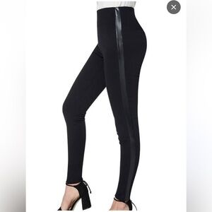 Diane Von Furstenberg leggings with leather detail